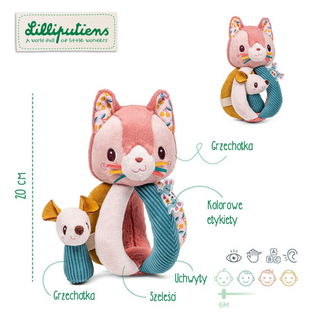 Lilliputiens Grzechotka z uchwytami Kotka Jeanne 6 m+
