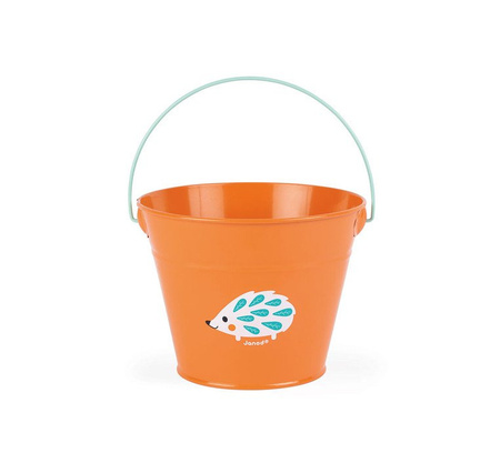 Janod Mały ogrodnik Metalowe wiaderko pomarańczowe