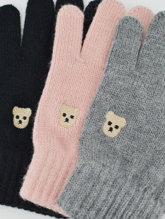 Noviti Rękawiczki Dziewczęce 5P Akrylowe Pojedyncze Rozmiar 18 Miś 1 sztuka Mix