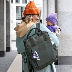 Lassig Green Label Plecak dla mam kwadratowy z akcesoriami Vividal Backpack dark olive