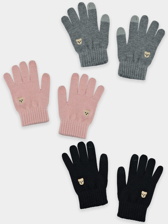 Noviti Rękawiczki Dziewczęce 5P Akrylowe Pojedyncze Rozmiar 18 Miś 1 sztuka Mix