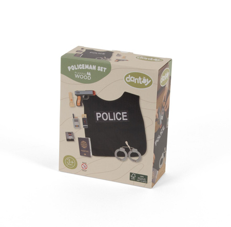 Dantoy Drewniany zestaw MAŁY POLICJANT dla dzieci