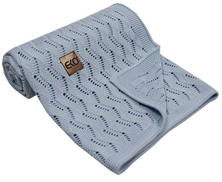 Kocyk Dzianinowy Bambusowy PLE-77  Niebieski