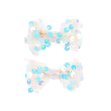 Souza! Klipsy do włosów Tiki kokarda biała 2 szt.