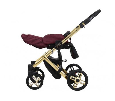Kunert Mila Premium Wózek Głęboko-Spacerowy 2w1 Szary + Kreseczka Złota Rama Koła Żelowe