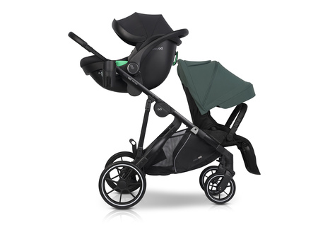 Easy Go Duoflex Wózek Głęboko-Spacerowy Bliźniaczy Rok po Roku Sage Green 2 Siedziska 1 Gondola