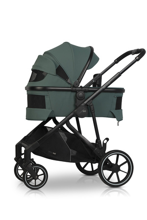 Easy Go Duoflex Wózek Głęboko-Spacerowy Bliźniaczy Rok po Roku Sage Green 2 Siedziska 1 Gondola