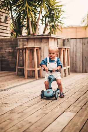 Scootandride Highwaykick 1 Jeździk i Hulajnoga 2w1 1-5 Lat + Scootandride Kask Dla Dzieci S-M Steel