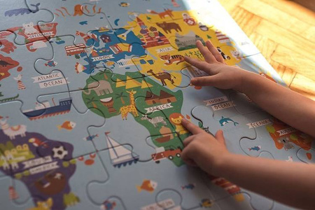 Mudpuppy Puzzle Podłogowe Jumbo Mapa Świata 25 Elementów 2+