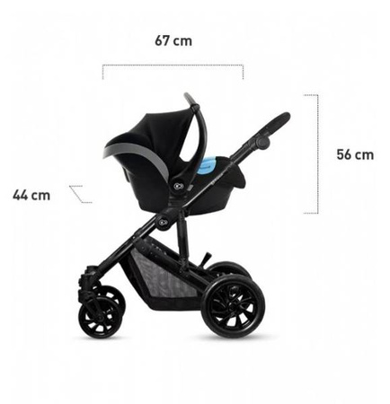 Kinderkraft Prime Lite Wózek Głeboko-spacerowy 3w1 Deep Black