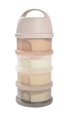 BEABA Pojemniki na mleko w proszku 4 komory przeźroczyste clay
