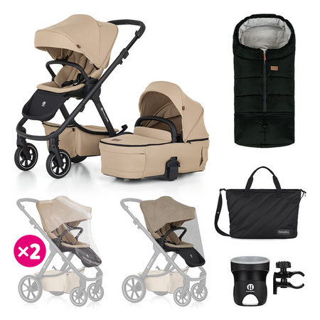 Petite Mars Icon RWS Wózek Głęboko-Spacerowy 2w1 Set XXL Mocha Beige