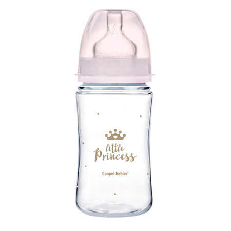 Canpol Babies PP Easy Start Royal Baby Butelka Szeroka Antykolkowa 240ml 35/234 Różowy