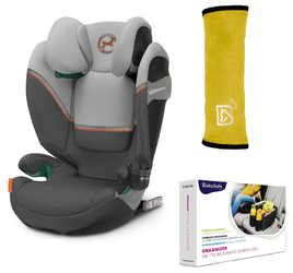 Cybex Solution S2 I-Fix Fotelik Samochodowy 15-50 kg Lava Grey 2023 + BabySafe Organizer + Babysafe Nakładka Na Pas