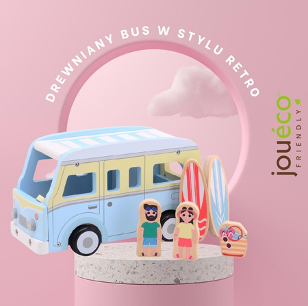 Joueco Drewniany camper bus w stylu retro