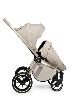 Muuvo Quick Boho Wózek Głęboko-Spacerowy Beige + Cybex Aton B2 i-Size Fotelik Samochodowy 0-13kg + Baza One Volcano Black