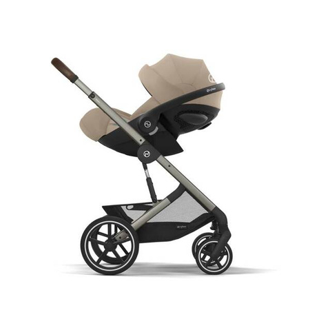 Cybex Balios S Lux 2.0 Wózek Głęboko-Spacerowy Almond Beige + Cloud G I-Size Fotelik Samochodowy 0-13kg + Baza G + Folie Przeciwdeszczowe + Adaptery