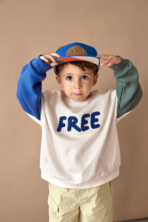 Lassig Bluza z bawełny organicznej GOTS Little Gang Free milky 7-12 m-cy