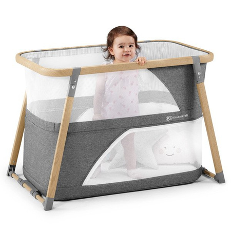 Kinderkraft Sofi Łóżeczko Turystyczne Z Funkcją Kojca 4w1 Grey