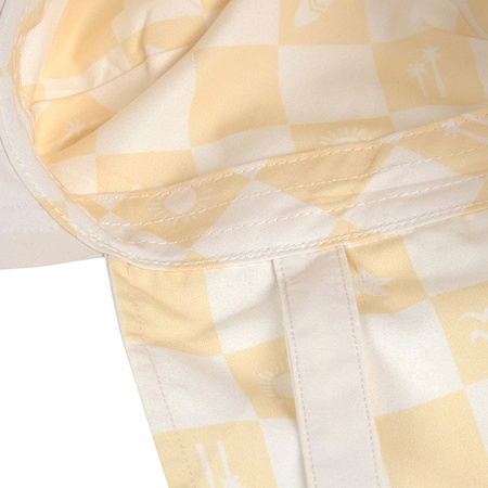 Lassig Czapka z filtrem UV80 z daszkiem i osłoną karku Splash & Fun Krata vanilla/sea salt, rozm. 52/53