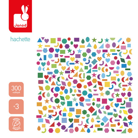 Janod Naklejki 300 szt. Figury geometryczne 3+