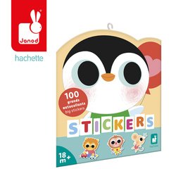 Janod Duże naklejki na arkuszach 100 szt. Małe zwierzęta 18m+