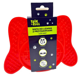 Trik&Roll Mata do Lizania dla Psów z Przyssawkami 20x18cm Czerwona