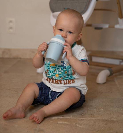 Bo Jungle Kubek do Picia ze Słomką BioPlastik CPLA Blue 