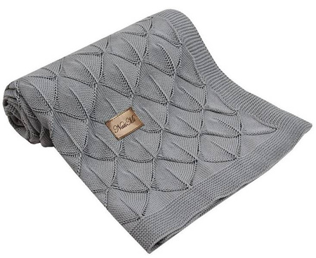 Kocyk Dzianinowy Bambusowy Koc-09 Jasny Szary