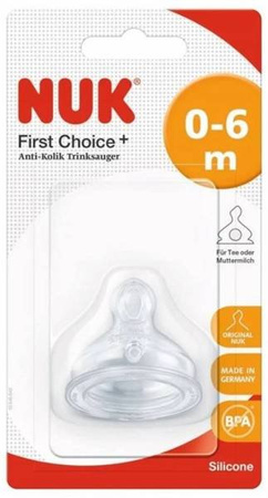 Nnuk Fc+ Smoczek Na Butelkę Silikonowy 0-6m-cy "M" 1szt./blc D.nr.709174