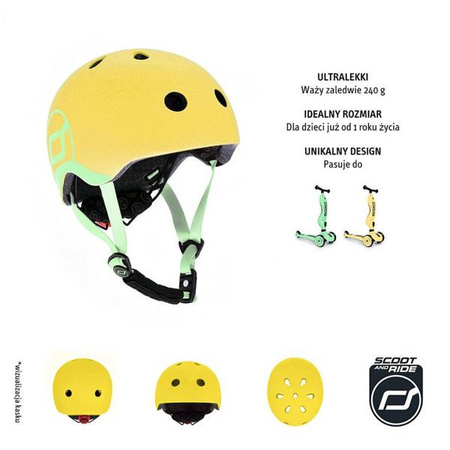 Scootandride Kask XXS-S Dla Dzieci 1-5 Lat  Lemon