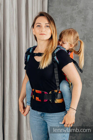 LennyLamb LennyPreschool Nosidełko Tkanina Żakardowa 100% Bawełna Symfonia Tęczowa Dark