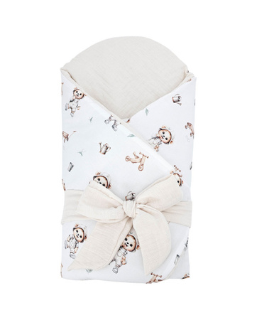 Eko Rożek bawełniano-muślinowy z kokosem Miś Ogrodnik