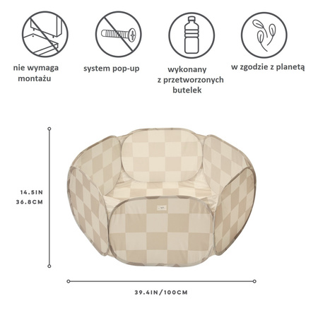 3 Sprouts Basen Piłeczkowy Checkerboard Beige