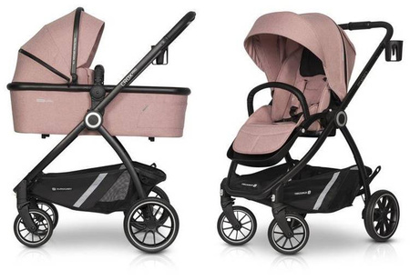 Euro-Cart Crox Pro - Wózek Głęboko-Spacerowy 2w1 Rose