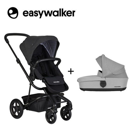 Easywalker Harvey 2 Wózek Głęboko-Spacerowy Night Black (zawiera stelaż, siedzisko z budką i pałąkiem) 