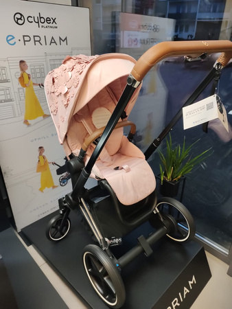 [OUTLET] Cybex e-Priam 3.0 Rama ze Stelażem Siedziska + Tapicerka Wózek Spacerowy Pale Blush Simply Flowers
