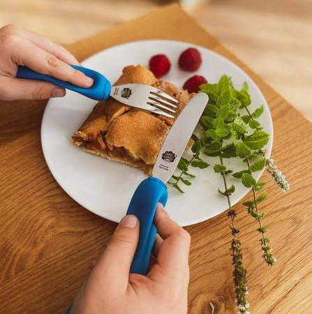 Nana's Manners 3 Widelec i Nóż Sztućce Kształtujące Chwyt Blue