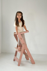 Baby Wood Kitchen Helper Składany Różowy