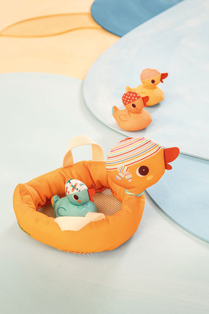 Lilliputiens Kaczka i 3 magnetyczne kaczątka do kąpieli 9 m+