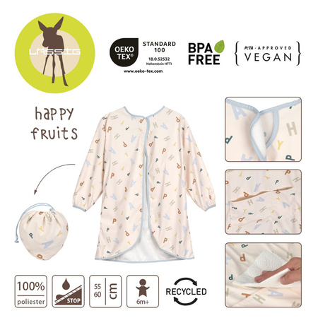 Lassig Fartuch z długim rękawem wodoodporny Happy Fruits Light blue