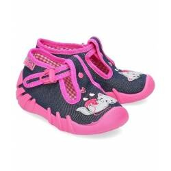 Befado Obuwie Dziewczęce Speedy Granatowo Różowe Kotek