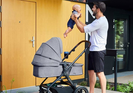 Kinderkraft B-Tour Wózek Głęboko-Spacerowy + Fotelik 0-13 kg Zestaw 3w1 Dark Grey