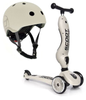 Scootandride Highwaykick 1 Jeździk i Hulajnoga 2w1 1-5 lat + Scootandride Kask Dla Dzieci S-M Ash