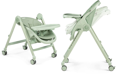 PegPerego Living Regulowane Krzesełko do Karmienia Dziecka z Funkcją Leżaczka | Sage