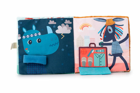 LILLIPUTIENS Miękka książeczka aktywizująca z mini-komforterem „Joe i jego przytulanka” 12 m+