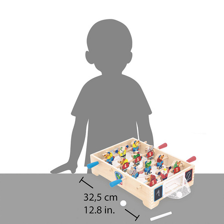 Janod Gra zręcznościowa drewniana Mini hokej Applepop 3+