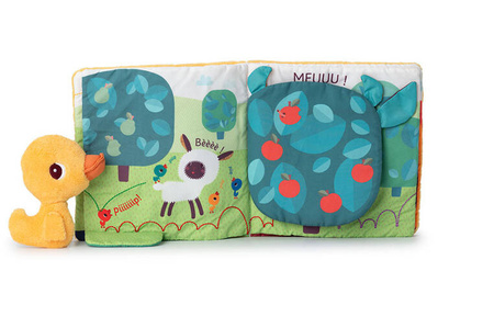 Lilliputiens Książeczka aktywizująca z mini-przytulanką Na farmie Kaczorek Gaspard 18 m+