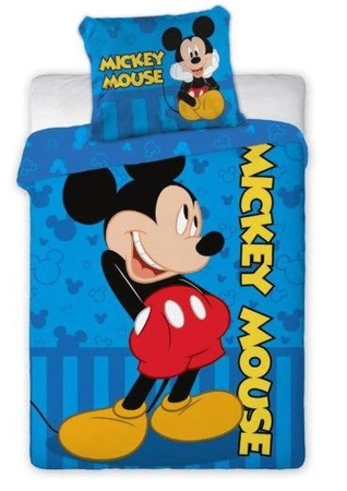 Faro Pościel Myszka Mickey 100x135 + 40x60 Bawełna + Wypełnienie Kołdra i Poduszka