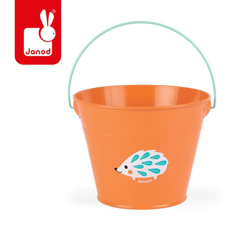 Janod Mały ogrodnik Metalowe wiaderko pomarańczowe